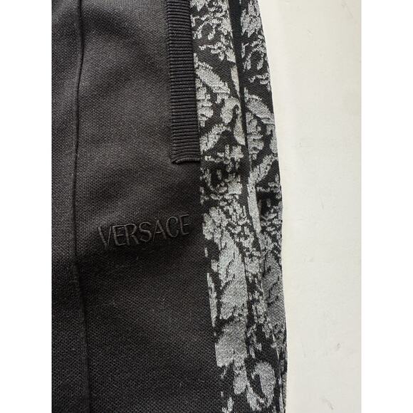 Versace Knit Barocco Jacquard Black Wool/Silk Pants L (50) 1013253 IT NWT $1525 - Picture 8 of 16